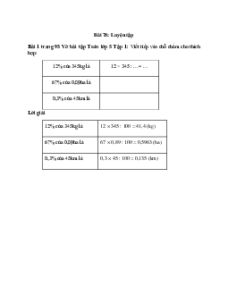 Viết tiếp vào chỗ chấm cho thích hợp: Bài 1 trang 95 Vở bài tập Toán lớp 5 Tập 1