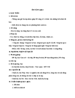 Giáo án Công Nghệ 7 Ôn tập giữa học kì 1 mới nhất - CV5512