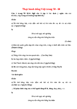 Soạn bài Thực hành tiếng Việt trang 59 - 60 – hay nhất Cánh diều