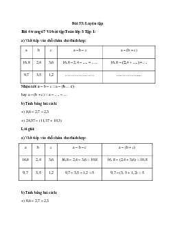 Viết tiếp vào chỗ chấm cho thích hợp Bài 4 trang 67 Vở bài tập Toán lớp 5 Tập 1