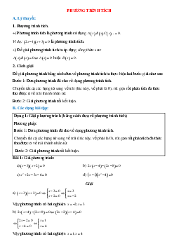 Phương pháp giải và bài tập về Phương trình tích toán lớp 8 chọn lọc