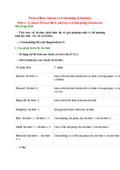 Lý thuyết Tin học 8 Bài 11 (mới 2023 + 10 câu trắc nghiệm): Giải toán và vẽ hình phẳng với GeoGebra