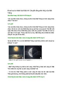 Giải SGK Khoa học tự nhiên 6 Bài 44 (Chân trời sáng tạo): Chuyển động nhìn thấy của Mặt Trăng