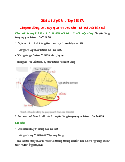 Chuyển động tự quay quanh trục của Trái Đất. Dựa vào hình 1 và thông tin trong mục 1