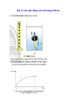 Lý thuyết Chuyển động của vật trong chất lưu (Chân trời sáng tạo 2024) hay, chi tiết | Vật Lí 10
