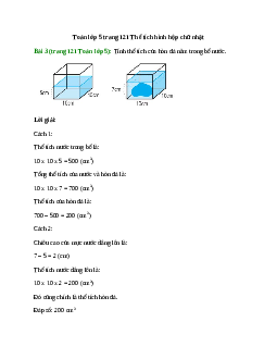 Tính thể tích của hòn đá nằm trong bể nước