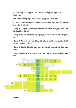 Sân trường em trang 48, 49, 50, 51 Tiếng Việt lớp 2 Tập 1 – Cánh diều