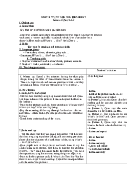 Giáo án tiếng anh 5 unit 8: What are you reading? mới nhất