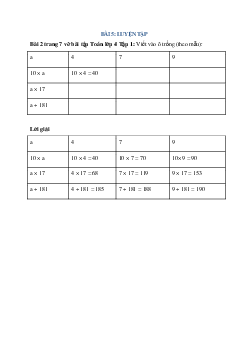 Viết vào ô trống (theo mẫu) Bài 2 trang 7 vở bài tập Toán lớp 4 Tập 1