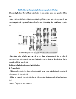 Lý thuyết Cấu tạo bảng tuần hoàn các nguyên tố hóa học (Chân trời sáng tạo 2024) hay, chi tiết | Hóa học 10