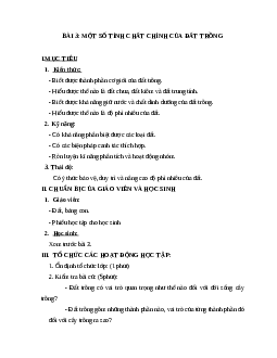 Giáo án Công Nghệ 7 Bài 3: Một số tính chất chính của đất trồng mới nhất - CV5555