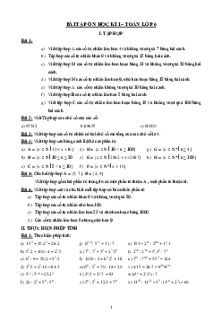 Đề cương ôn tập Toán 6 học kỳ 1 phần bài tập