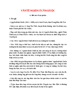 Văn tế nghĩa sĩ Cần Giuộc - Nguyễn Đình Chiểu - Nội dung, tác giả, tác phẩm