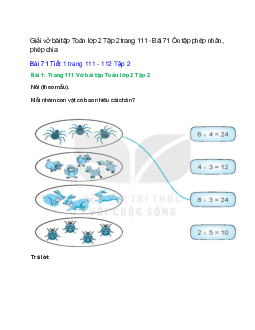 Vở bài tập Toán lớp 2 Tập 2 trang 111, 112, 113, 114, 115 Bài 71: Ôn tập phép nhân, phép chia | Kết nối tri thức