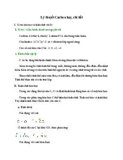 Lý thuyết Cacbon (mới 2023 + 15 câu trắc nghiệm) hay, chi tiết
