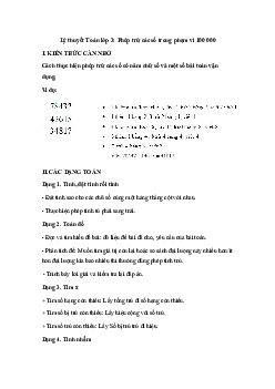 Lý thuyết Toán lớp 3: Phép trừ các số trong phạm vi 100 000