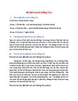 Bố cục bài Hội thổi cơm thi ở Đồng Vân chuẩn nhất