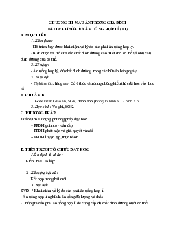 GIÁO ÁN CÔNG NGHỆ 6 BÀI 19: CƠ SỞ CỦA ĂN UỐNG HỢP LÍ (T1) MỚI NHẤT – CV5512