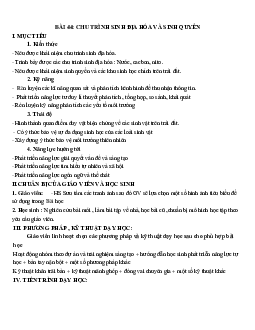 Giáo án Sinh học 12 Bài 44: Chu trình sinh địa hóa và sinh quyển mới nhất - CV5512