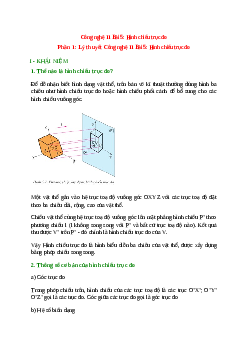 Lý thuyết Công nghệ 11 Bài 5 (mới 2023 + 10 câu trắc nghiệm): Hình chiếu trục đo