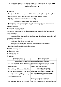 GIÁO ÁN CÔNG NGHỆ 9 BÀI 9: THỰC HÀNH LẮP MẠCH ĐIỆN HAI CÔNG TẮC BA CỰC ĐIỀU KHIỂN MỘT ĐÈN (T1) MỚI NHẤT