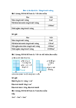 Toán lớp 3 trang 151 Đơn vị đo diện tích - Xăng-ti-mét vuông