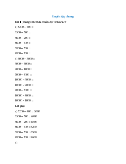 Toán lớp 3 trang 106 Luyện tập chung