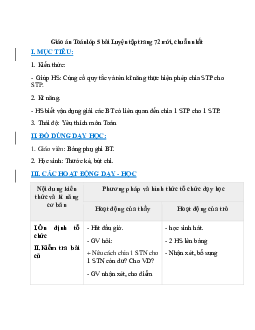 Giáo án Luyện tập trang 72 (2024) mới nhất - Toán lớp 5