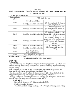 Giáo án Hình học 9 chương 1 bài 1: Tỉ số lượng giác của góc nhọn mới nhất