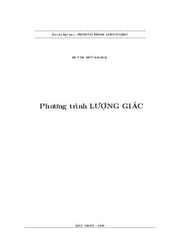 Phương trình lượng giác trong đề thi Đại học