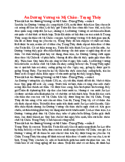 Tóm tắt An Dương Vương và Mị Châu - Trọng Thủy nhanh nhất, ngắn ngọn