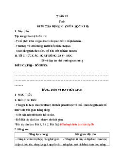 Giáo án toán 5 kiểm tra định kì (giữa học kì II) mới nhất