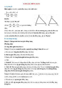 Lý thuyết Khái niệm hai tam giác đồng dạng (mới 2023 + bài tập) - Toán 8