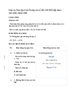 Giáo án Ôn tập các số đến 100 000 (tiếp theo) (2023) mới nhất -  Toán lớp 4