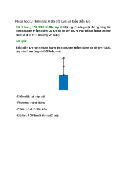 Một người nâng một thùng hàng lên theo phương thẳng đứng với lực có độ lớn 100N. Hãy biểu diễn lực đó trên hình vẽ