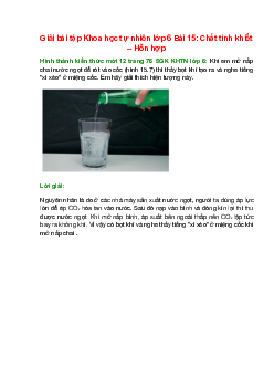 Khi em mở nắp chai nước ngọt để rót vào cốc (hình 15.7) thì thấy bọt khí tạo ra