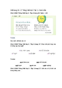 Viết trang 16, 17 Tiếng Việt lớp 2 Tập 1 – Cánh diều