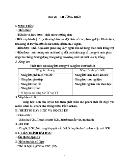 Giáo án Sinh học 9 Bài 25: Thường biến mới nhất - CV5555