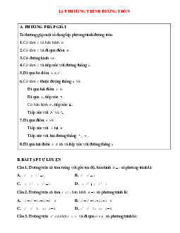 Bài tập tự luyện Lập phương trình đường tròn chọn lọc