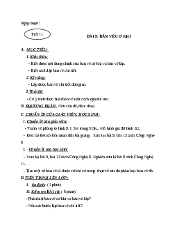 Giáo án công nghệ 11 bài 9: Bản vẽ cơ khí mới nhất