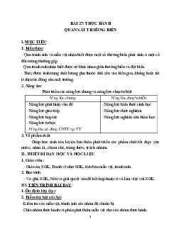 Giáo án Sinh học 9 Bài 27: Thực hành Quan sát thường biến mới nhất - CV5555