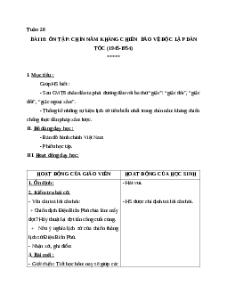 Giáo án lịch sử 5 bài 18: Ôn tập: Chín năm kháng chiến  bảo vệ độc lập dân tộc (1945-1954) mới nhất