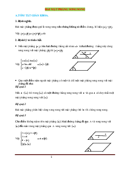 Chuyên đề Hai mặt phẳng song song 2024 hay, chọn lọc
