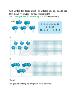 Vở bài tập Toán lớp 2 Tập 2 trang 35, 36, 37, 38: Em làm được những gì | Chân trời sáng tạo
