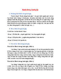 Nội dung chính bài Bánh chưng, bánh giầy hay, chính xác nhất