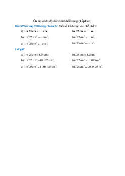 Viết số thích hợp vào chỗ chấm: 1m 25 cm = …. cm