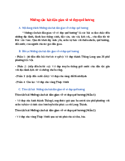Nội dung chính bài Những câu hát dân gian về vẻ đẹp quê hương hay, chính xác nhất