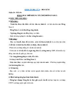 Giáo án môn Địa lí 8 Học kì 2 mới nhất