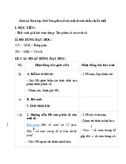 Giáo án Tìm phân số của một số (2023) mới nhất -  Toán lớp 4