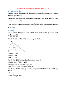 Những bài tập điển hình về Đường trung tuyến trong tam giác chọn lọc